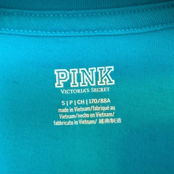 Victoria’s Secret Pink Blue Logo Short Sleeve Shirt - Picture 3 of 6